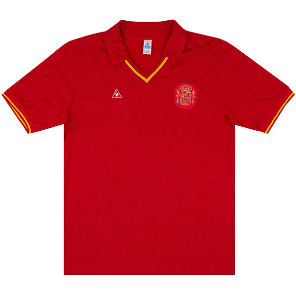 Spain home retro jersey soccer uniform men's first football kit sports top shirt 1988-1991
